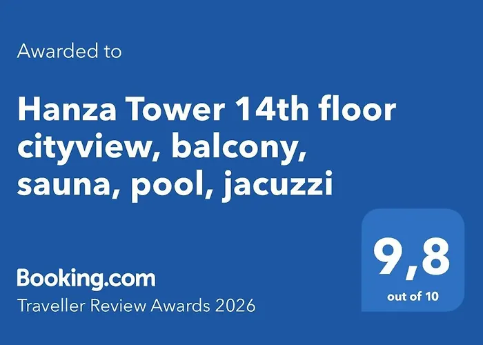 Hanza Tower 14th Floor Cityview, Balcony, Sauna, Pool, Jacuzzi * Szczecin